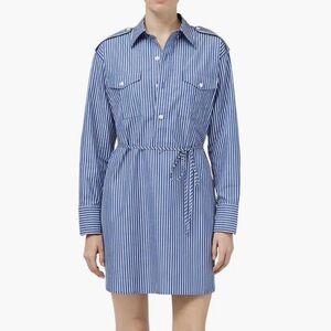 rag & bone Nadine Stripe Long Sleeve Cotton Poplin Shirtdress